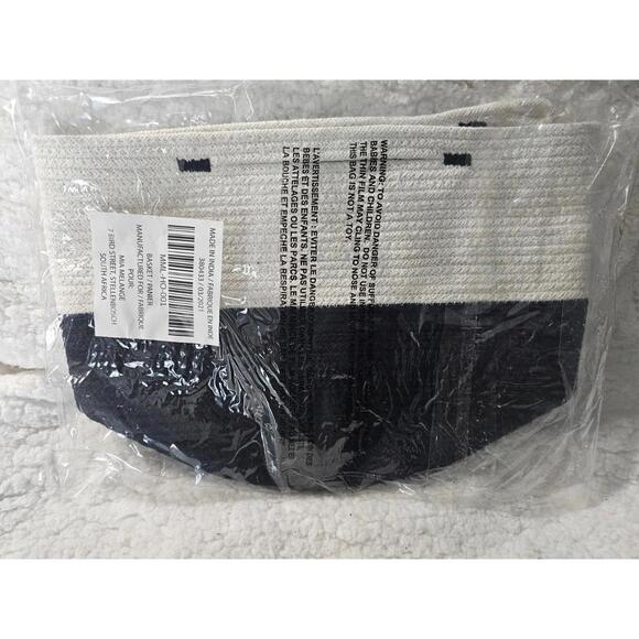 New Mia Melange Handcrafted Foldable Basket Black & White Classic Design Style - Picture 9 of 9